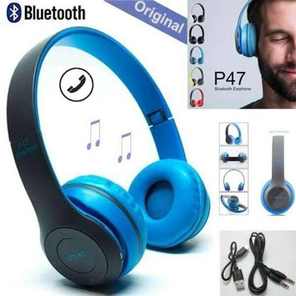 Blue super Base Headphones - Sleek and Stylish Design