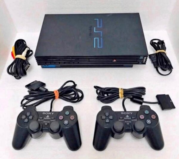 Console rétro PS2 avec manettes