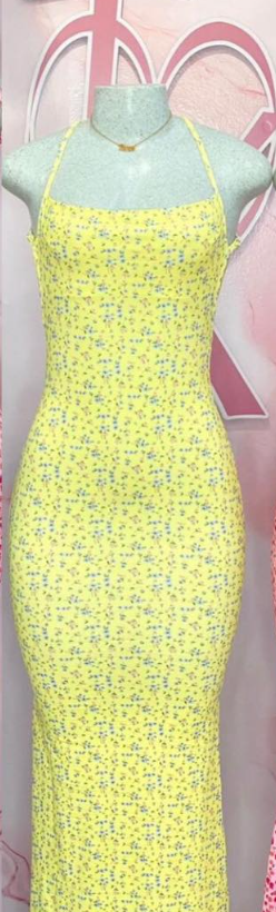 Women's fitted sundress with an open back