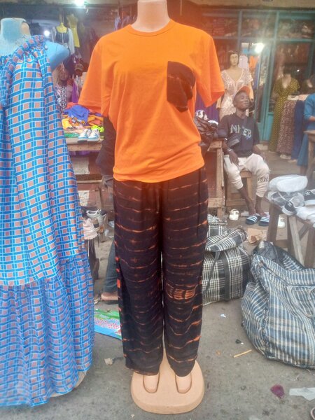 Robe longue en wax colorée