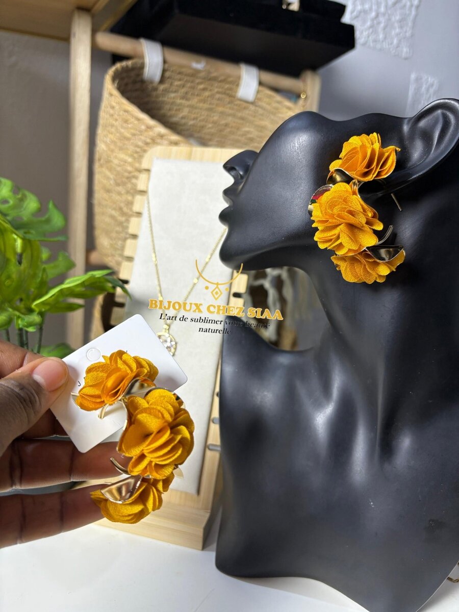 Boucles d'oreilles florales colorées