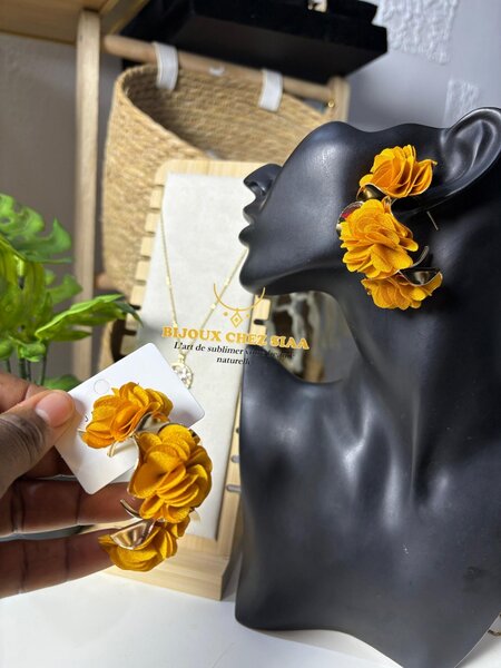 Boucles d'oreilles florales colorées