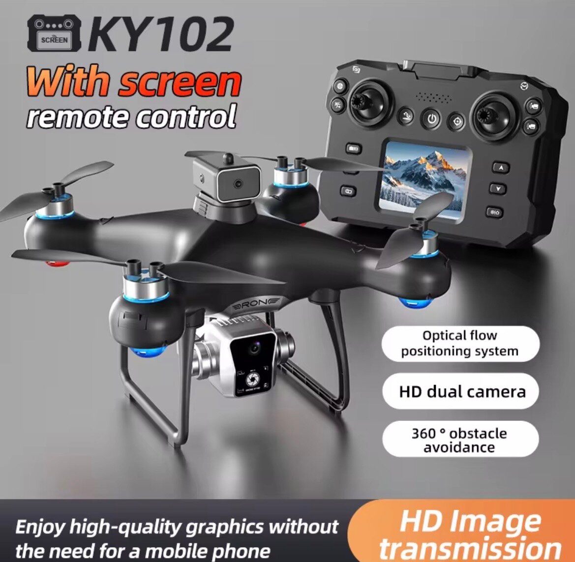 Drone KY102 avec Télécommande Écran
