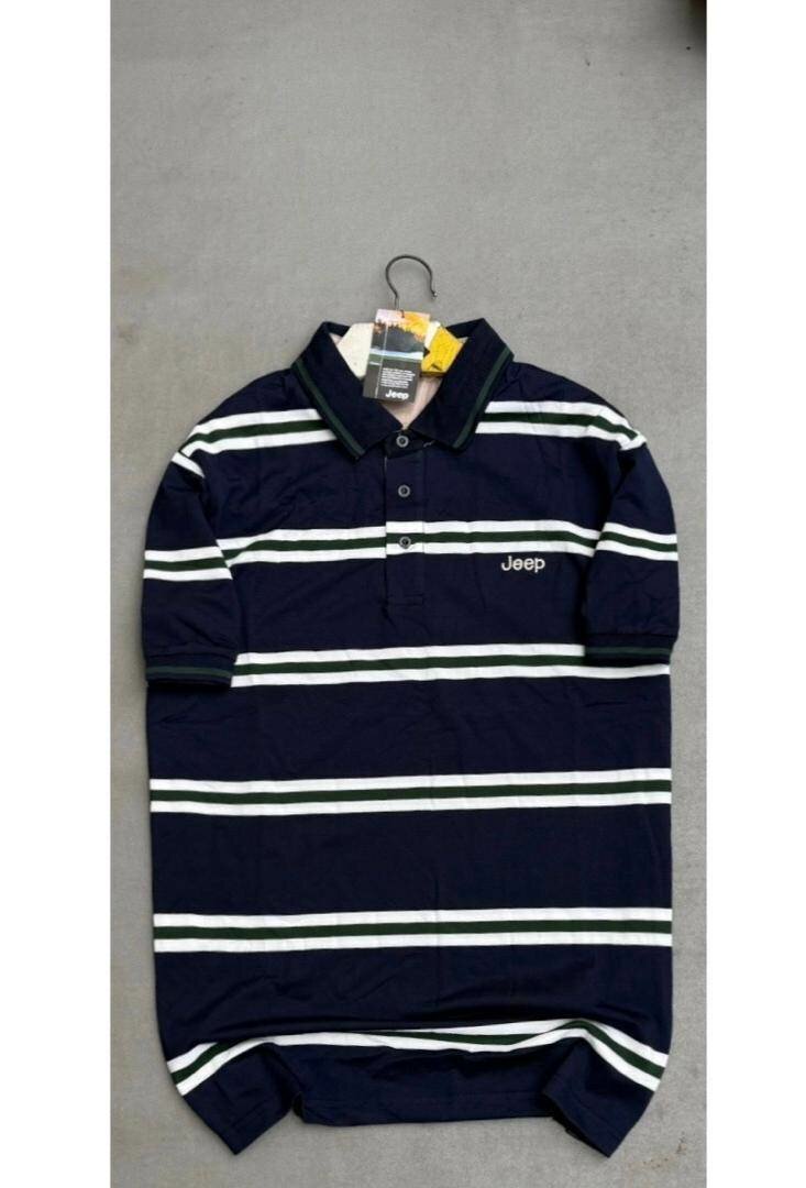 Polo Homme Rayé Bleu Jeep