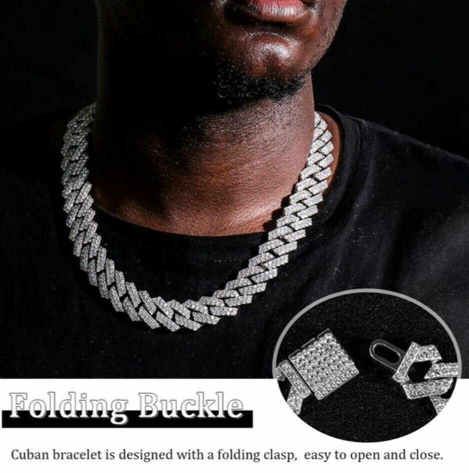 Collier cubain 50 cm brillant