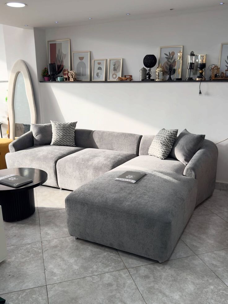 Canapé d'angle gris élégant