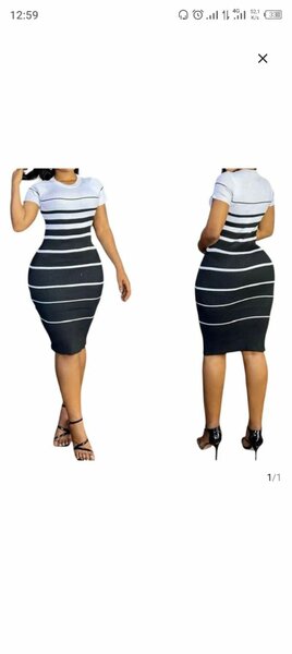 Robe moulante rayée élégante