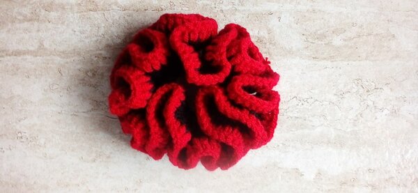 Chouchou tricoté noir rouge