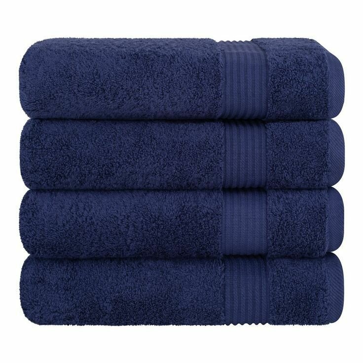 Blue black bath towels
