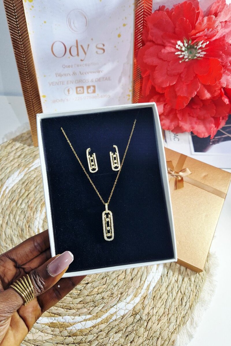 Set de Bijoux Doré Élégant