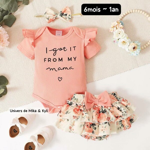 Ensemble bébé élégant rose