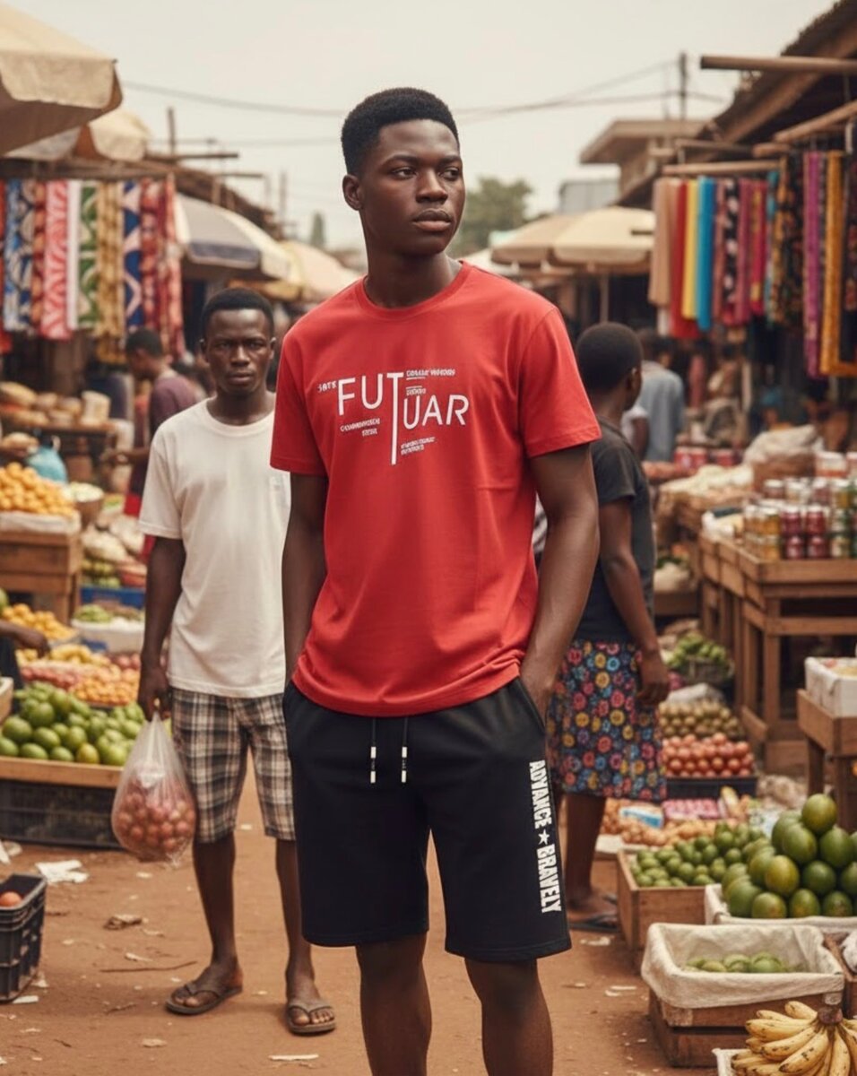 Ensemble T-Shirt et Short Rouge Homme