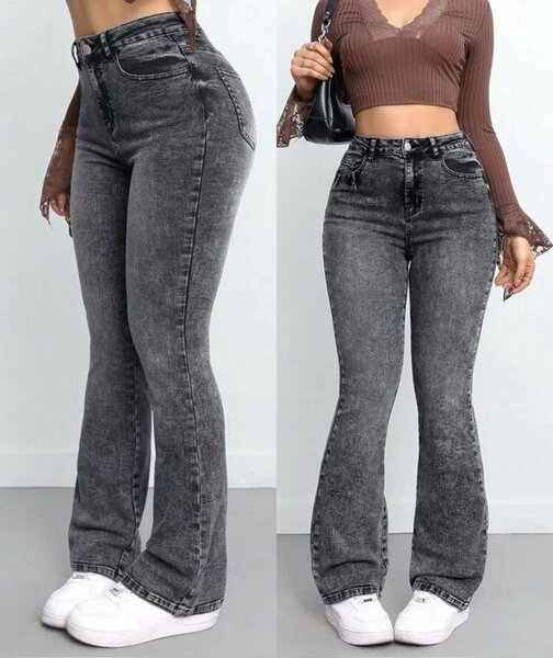 Jeans évasés taille haute
