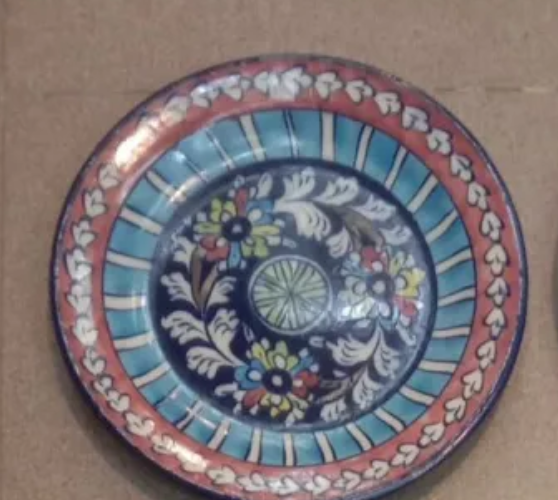 Blue pottery wall hanging plates.. 10 inches Approx 