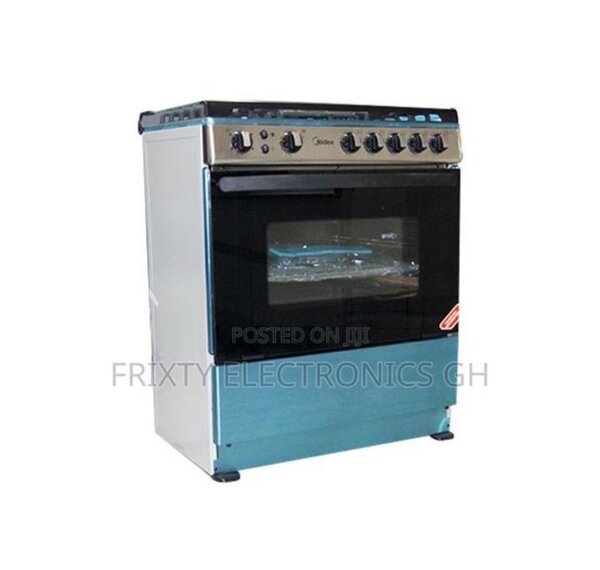 New Midea 5 Burner-Gas Cooker 75x60cm /Ovengrill