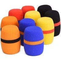 2PCS Thick Handheld Stage Microphone Windscreen Sponge Cover Suitable for , Conference Room, News Interviews, Stage Performance