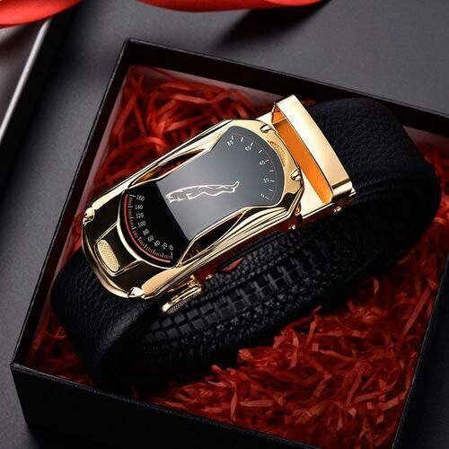 Ceinture en cuir boucle voiture