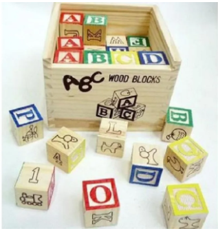 Wooden ABC & 123 Blocks | Stacking Blocks Baby Alphabet Letters, Counting, Building Block Set for Toddlers |Box Storage Case, Wooden (27Pieces)