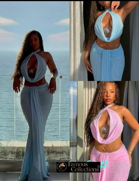 Ensemble deux pièces sexy bleu pastel