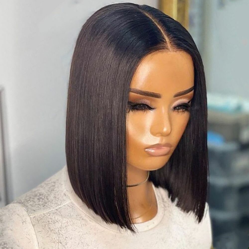 12"Remy DD 4x4 Silky Straight Wig
