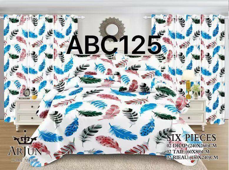 Ensemble de draps, rideaux et taies d'oreillers