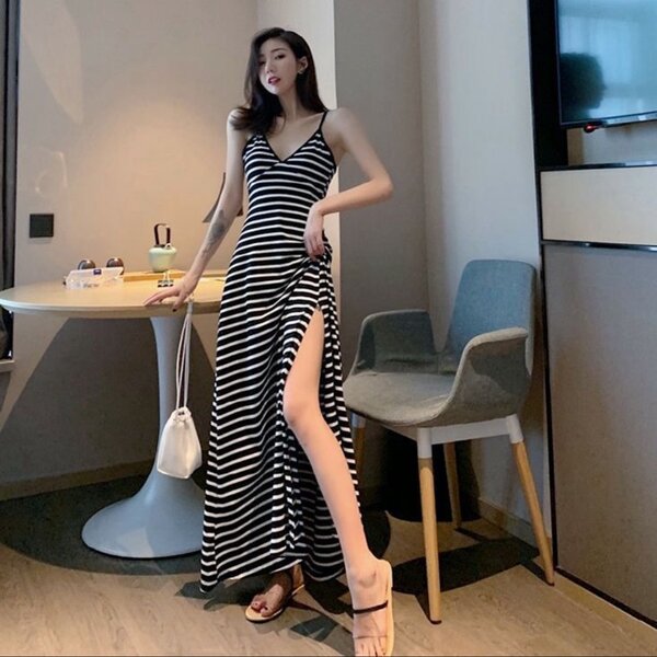 Long slit pretty dress