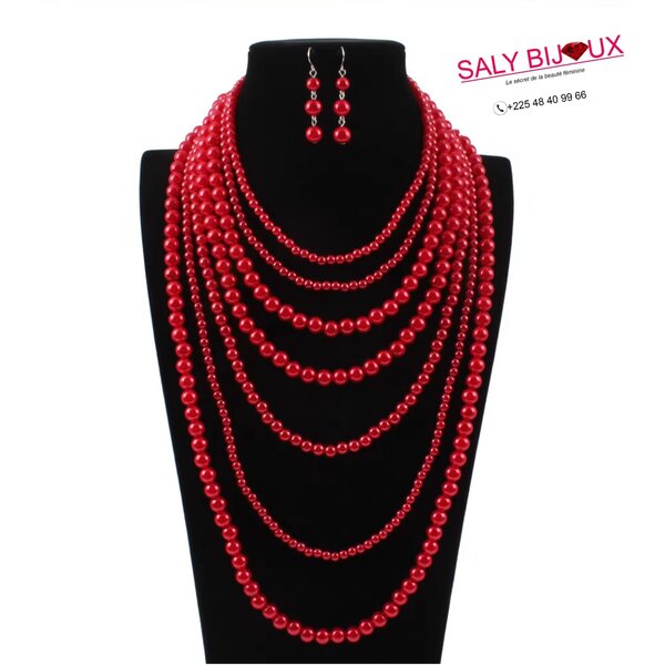 Collier en perle multicouches