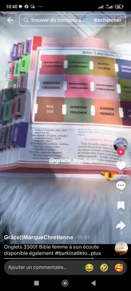 Onglet de bibles