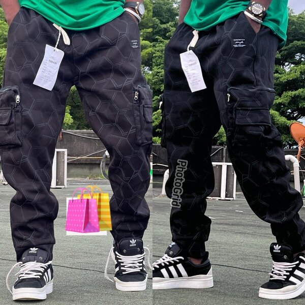 Pantalon cargo noir pour homme