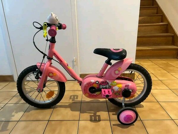 Vélo Enfant Rose avec Roulettes