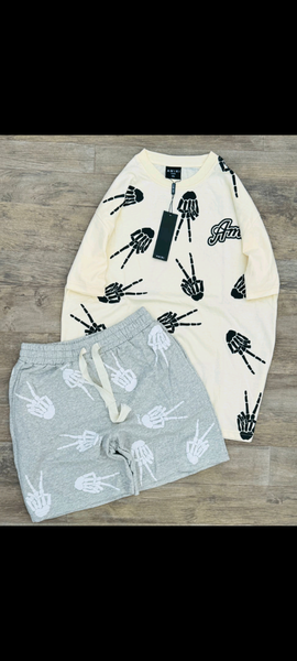 Ensemble décontracté motif main