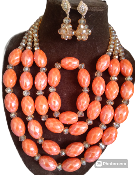 Orange Beaded jewelry
