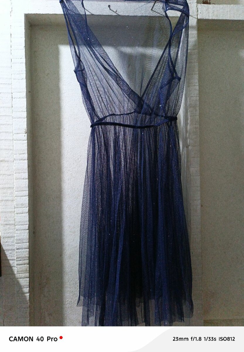 Robe transparente bleu soirée