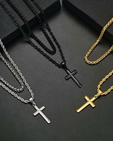 Collier Croix en Acier Inoxydable