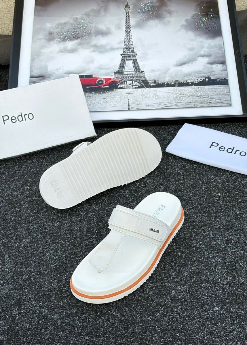 Sandales en cuir blanches homme