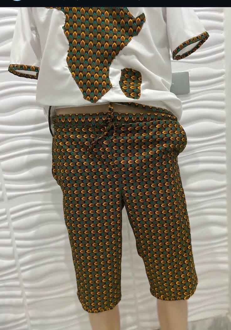 Men African Print Blend With An African Map Design 2 pieces