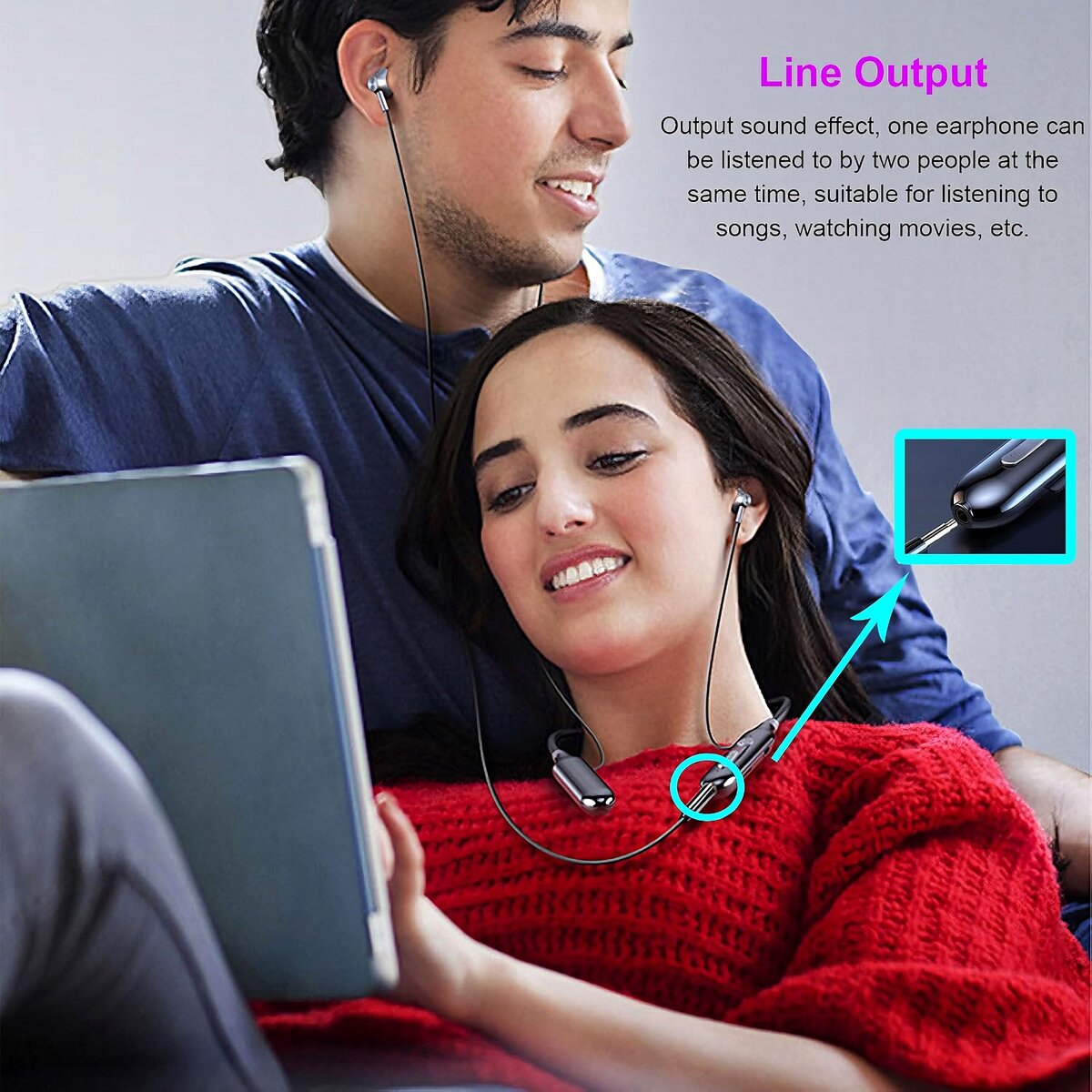 Neckband Headset With Line Output Port, TF Card 80 Hours