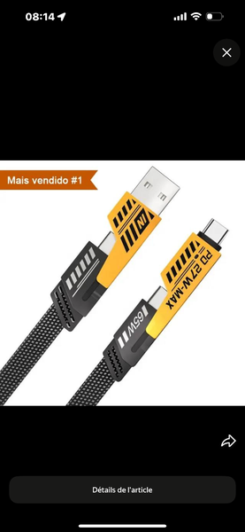 Câble USB-C Rapide 65W