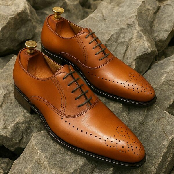 Chaussures Derby en cuir marron