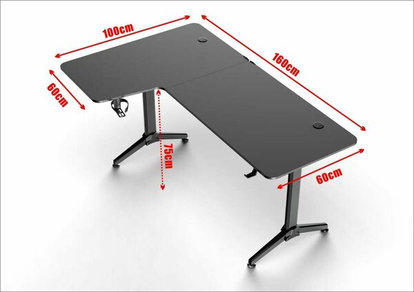 Luxury RGB L shape gamers and office desk