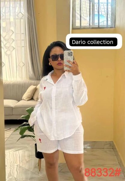 Ensemble chemise et short blanc élégant