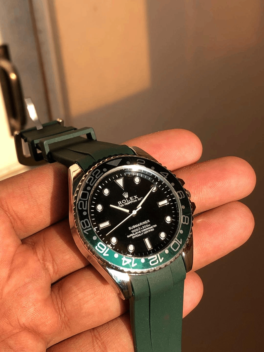 Rolex Watch ️ green edition for men's