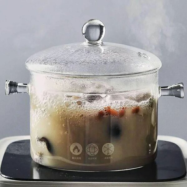 Glass cooking pot