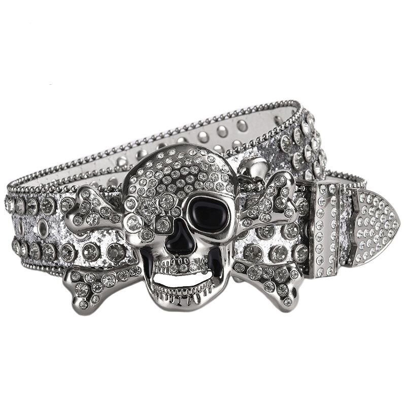 Ceinture crânes punk rock