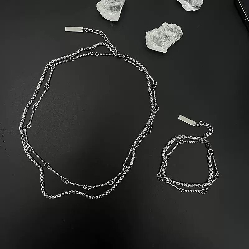 Collier et Bracelet en Acier Inoxydable