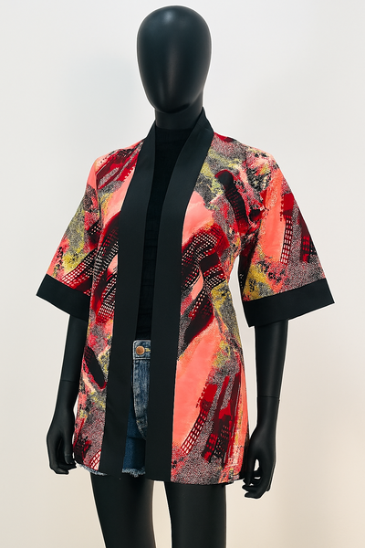 Veste kimono imprimé coloré