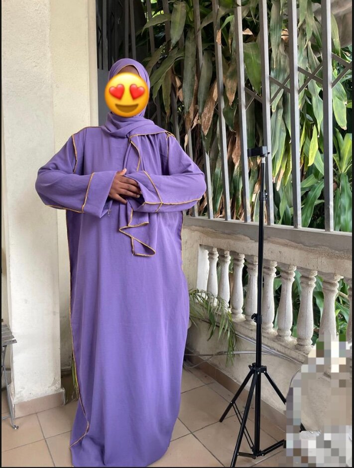 Abaya moderne en violet