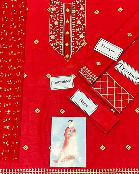 Beautiful unstitched 3pc dress eid collection