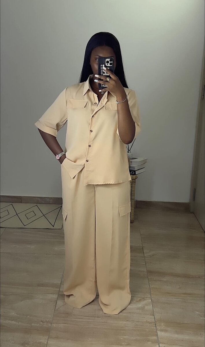 Ensemble élégant pantalon chemise femme