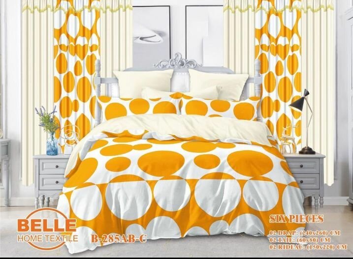 Parure de lit géométrique 6 pièces